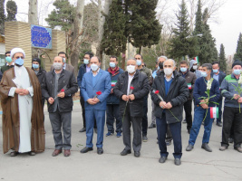 مراسم «جشن پرچم و غبارروبی و گل افشانی مزار شهید گمنام» در کوی دانشگاه تهران برگزار شد